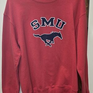 Champion Red SMU Crewneck Sweatshirt